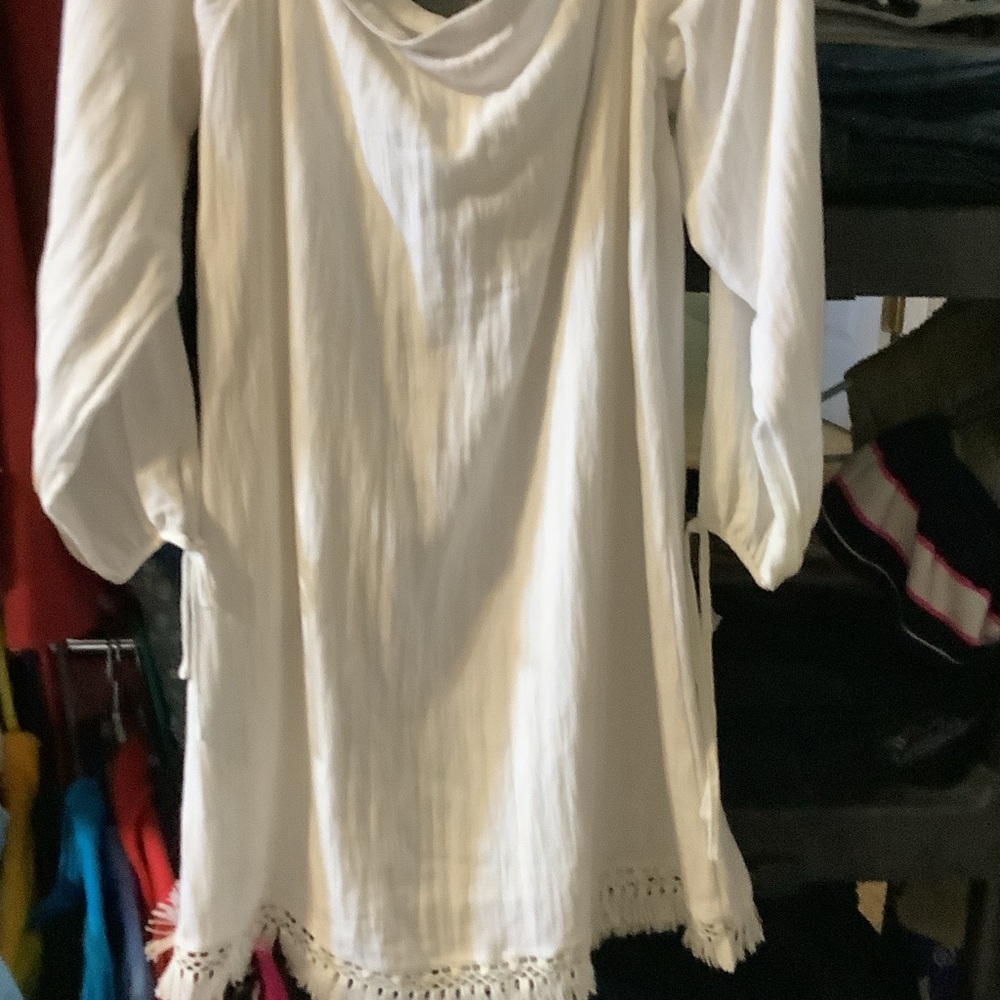 Lilly Pulitzer White tunic, fringe - Picture 5 of 6